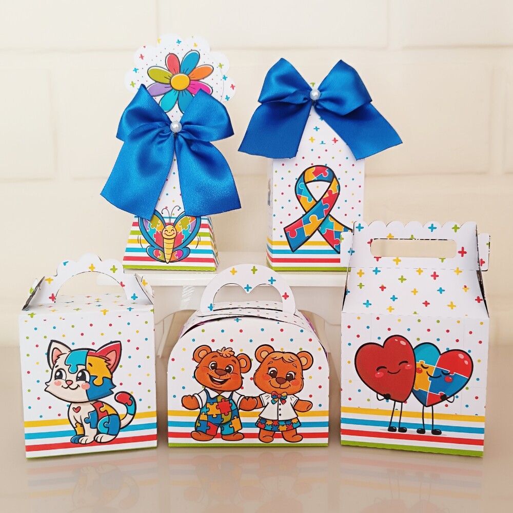 Kit Festa Caixinhas Personalizadas - Autismo Abril Azul