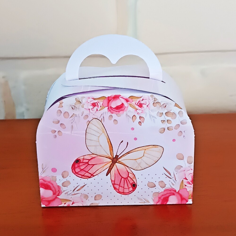 Kit Festa Caixinhas Personalizadas - Borboletas Rosa