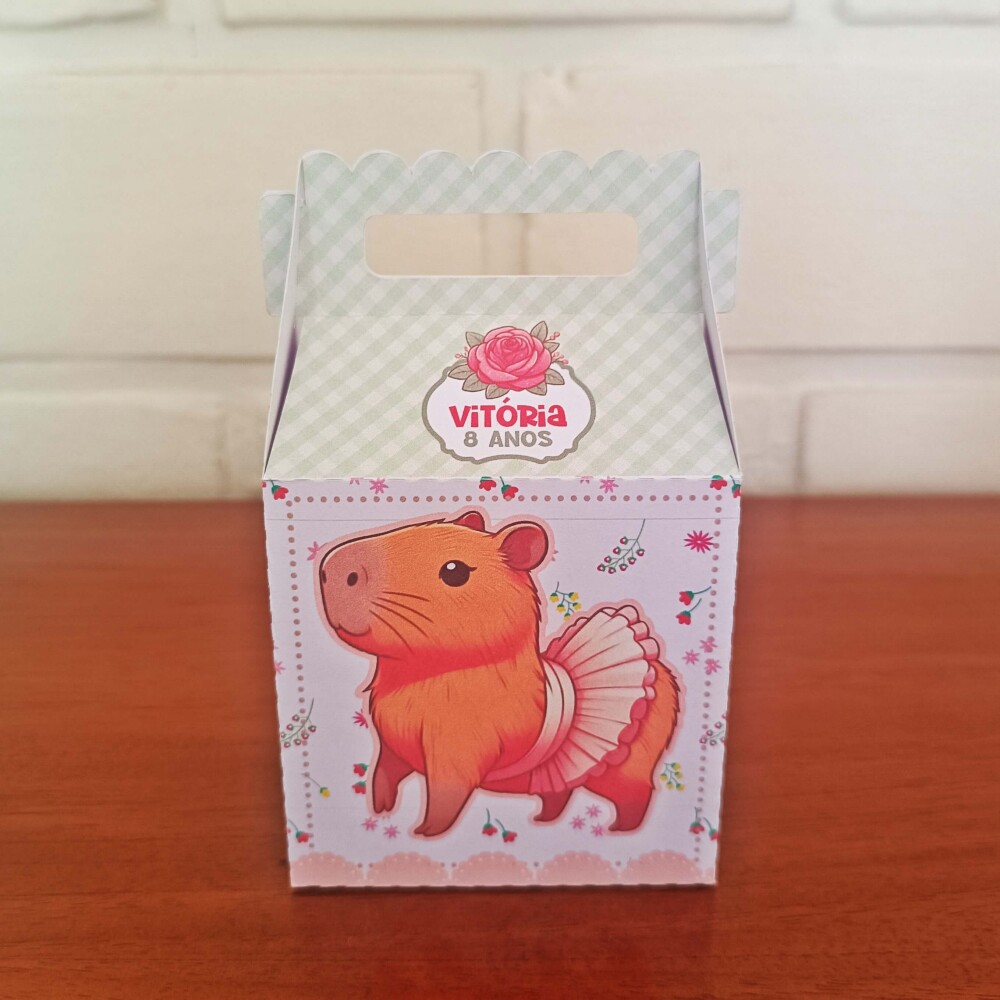 Kit Festa Caixinhas Personalizadas - Capivara Bailarina