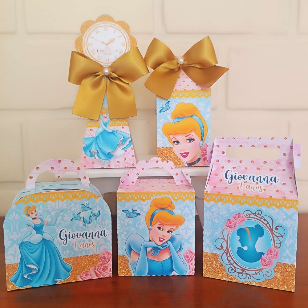 Kit Festa Caixinhas Personalizadas - Cinderela