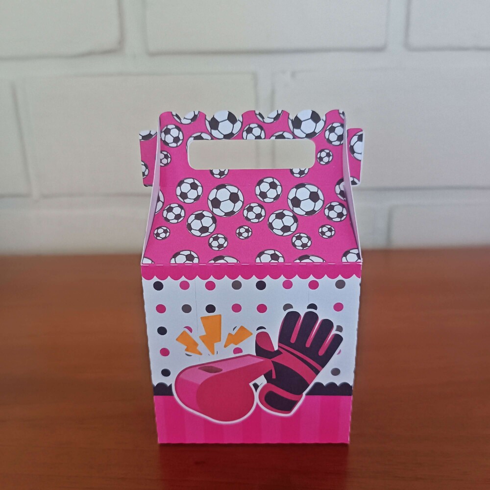 Kit Festa Caixinhas Personalizadas - Futebol Rosa