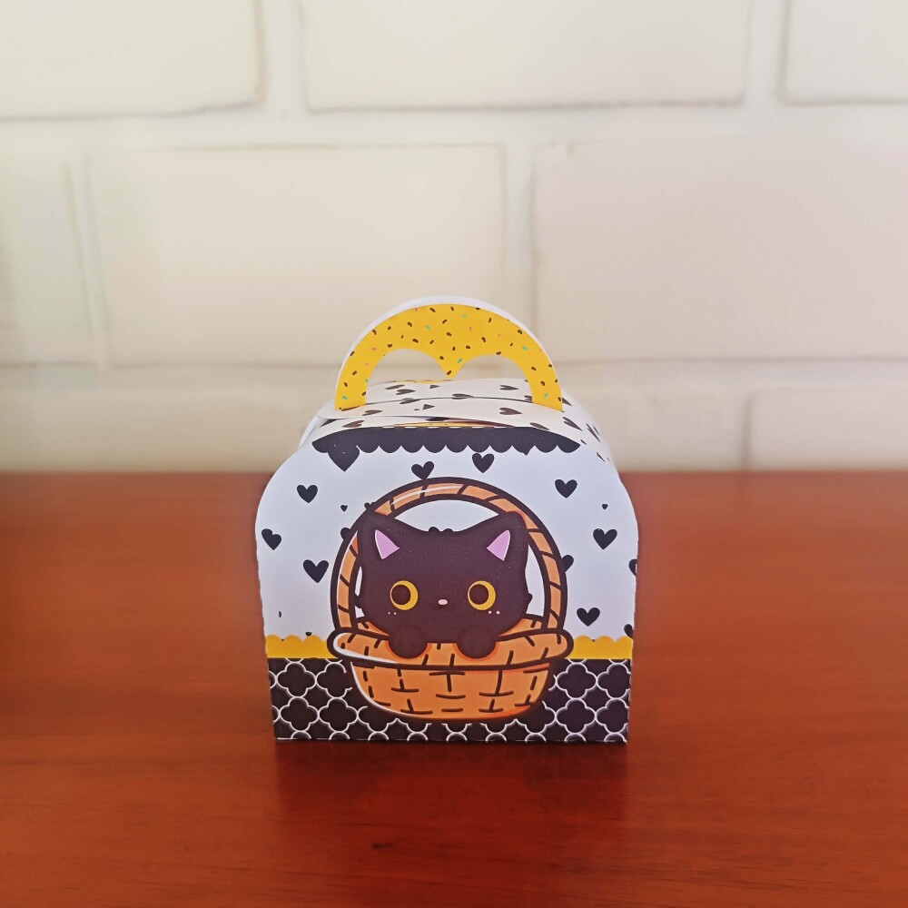 Kit Festa Caixinhas Personalizadas - Gatinho Preto