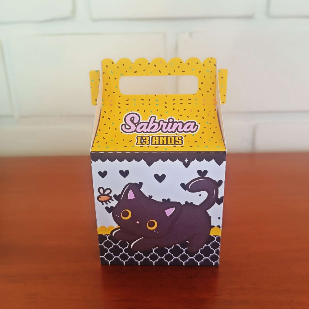 Kit Festa Caixinhas Personalizadas - Gatinho Preto