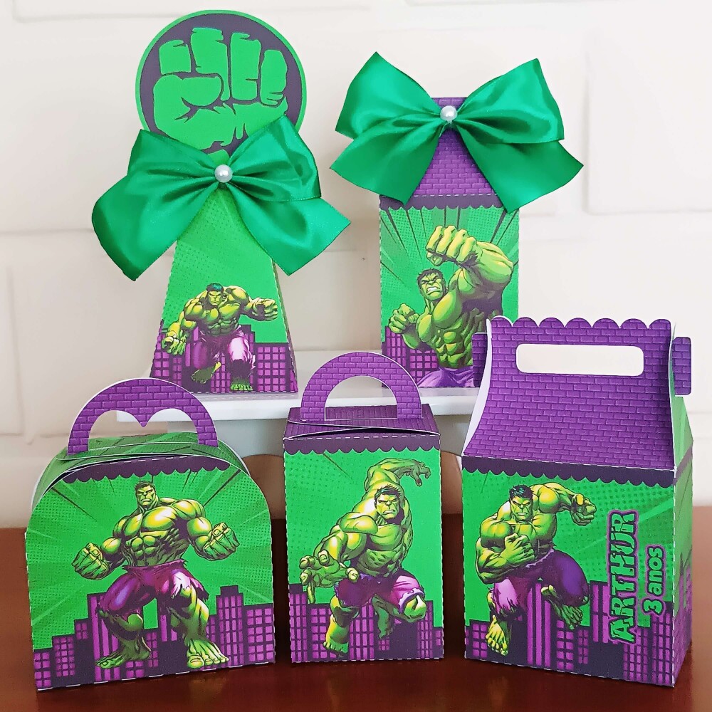 Kit Festa Caixinhas Personalizadas - Hulk