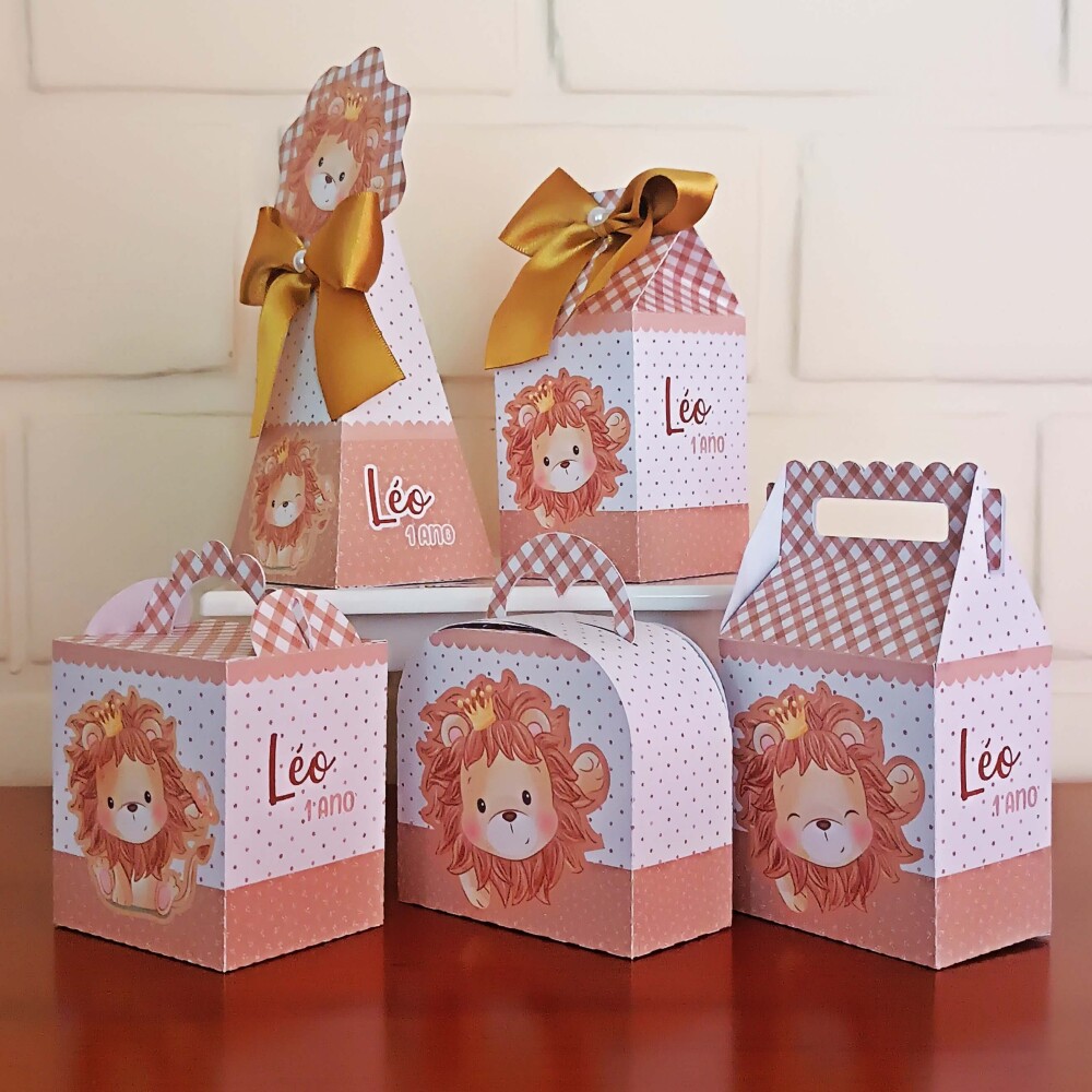 Kit Festa Caixinhas Personalizadas - Leãozinho