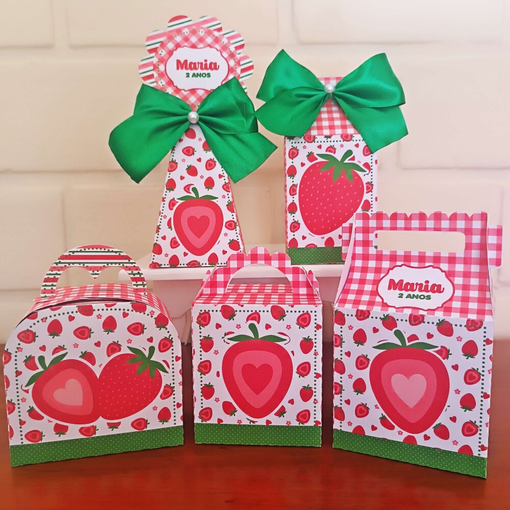 Kit Festa Caixinhas Personalizadas - Morango do Amor