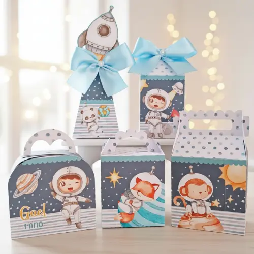 20 Caixinhas Personalizadas Astronauta Aquarela | Kit Festa | PEGUE E MONTE