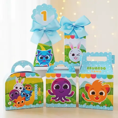 20 Caixinhas Personalizadas Bolofofos | Kit Festa | PEGUE E MONTE