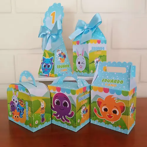 20 Caixinhas Personalizadas Bolofofos | Kit Festa | PEGUE E MONTE