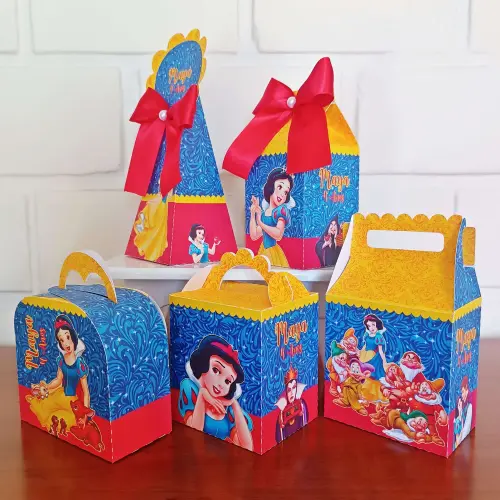 20 Caixinhas Personalizadas Branca de Neve | Kit Festa | PEGUE E