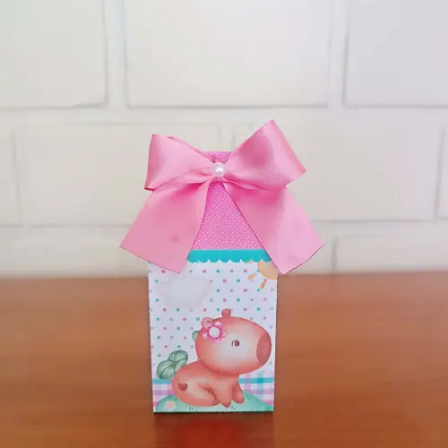 20 Caixinhas Personalizadas Capivara Aquarela Menina | Kit Festa