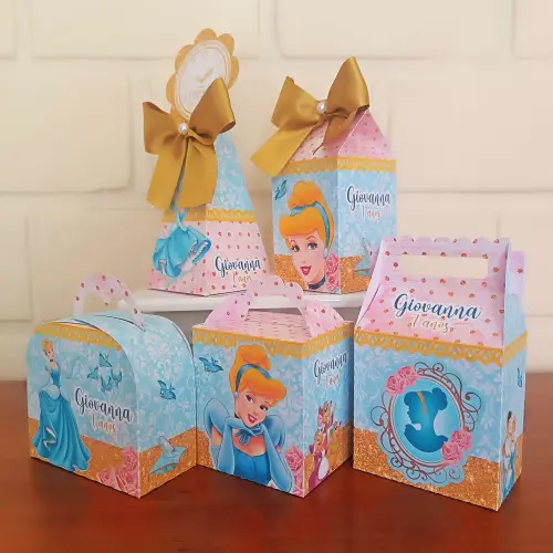 20 Caixinhas Personalizadas Cinderela | Kit Festa | PEGUE E MONTE