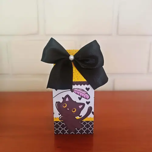 20 Caixinhas Personalizadas Gatinho Preto | Kit Festa | PEGUE E M
