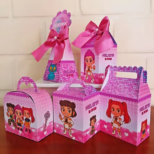 20 Caixinhas Personalizadas Guerreiras do K-Pop | Kit Festa | PEG