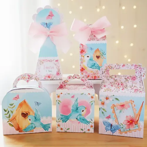 20 Caixinhas Personalizadas Jardim Encantado | Kit Festa | PEGUE E MONTE