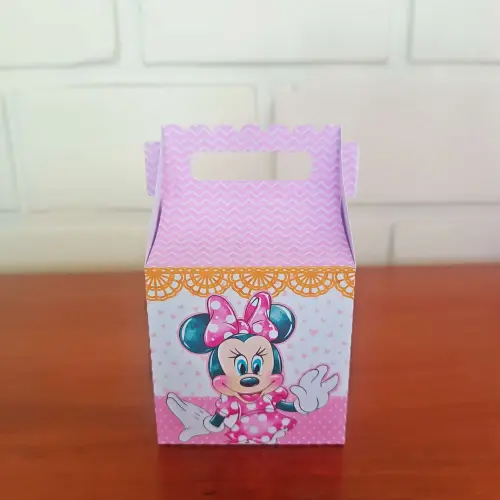 20 Caixinhas Personalizadas Minnie Rosa Aquarela | Kit Festa | PE