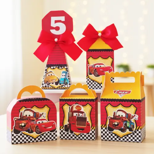 20 Caixinhas Personalizadas Carros Disney | Kit Festa | PEGUE E MONTE