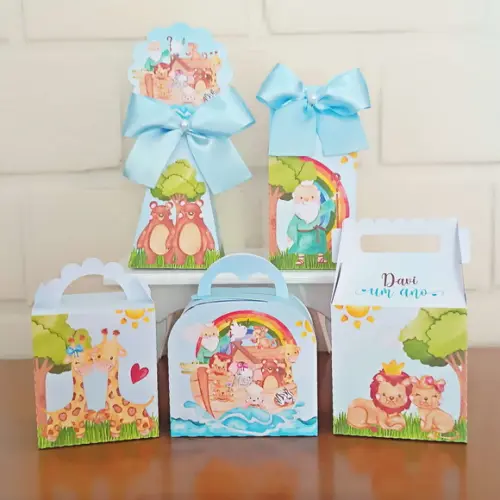 Kit 30 Caixinhas Personalizadas - Arca de Noé