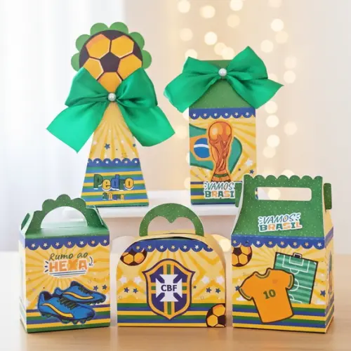 Kit 40 Caixinhas Personalizadas - Copa do Mundo Hexa Brasil
