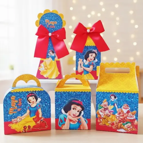 Kit 50 Caixinhas Personalizadas - Branca de Neve