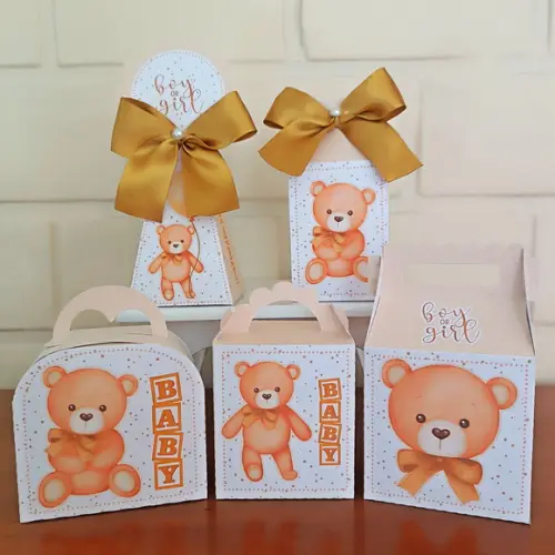 Kit 20 Caixinhas Personalizadas - Chá Revelação Neutro