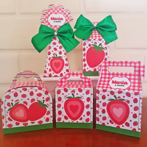 Kit 20 Caixinhas Personalizadas - Morango