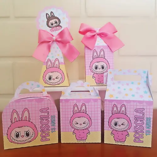 Kit 30 Caixinhas Personalizadas - Labubu