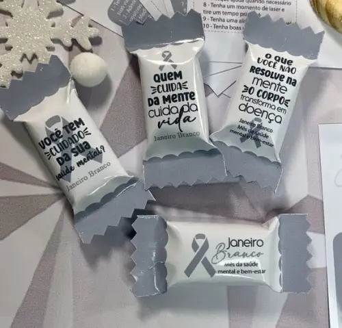 100 Balas Personalizadas - Janeiro Branco