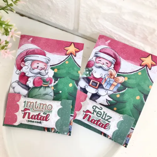 50 Cards/tags com Balas Personalizadas - Natal
