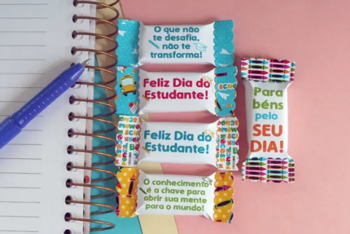 100 Balas Personalizadas - Dia do Estudante