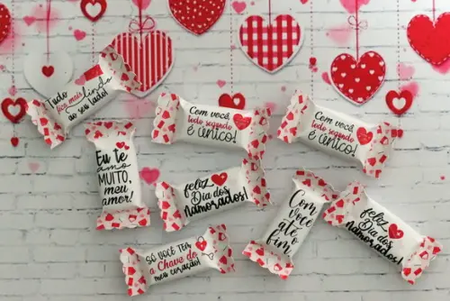 100 Balas Personalizadas - Dia dos Namorados