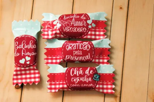 100 Balas Personalizadas - Chá de Cozinha