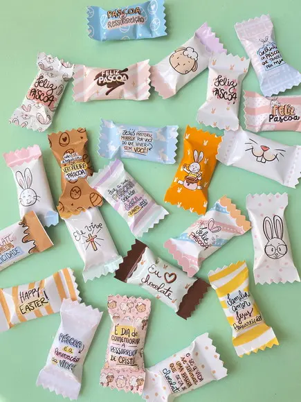 100 Balas Personalizadas - Páscoa