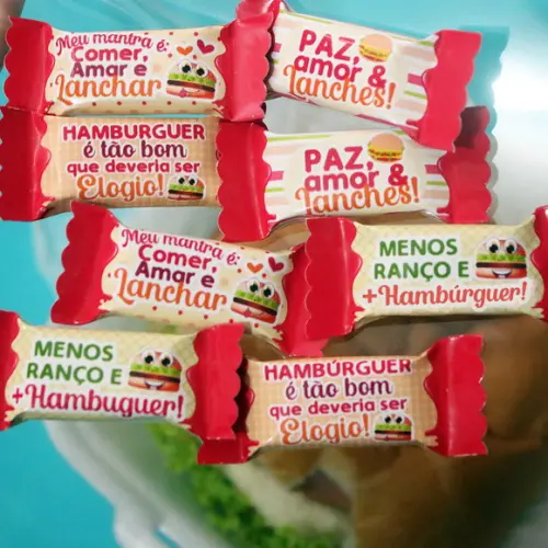 100 Balas Personalizadas - Hamburgueria
