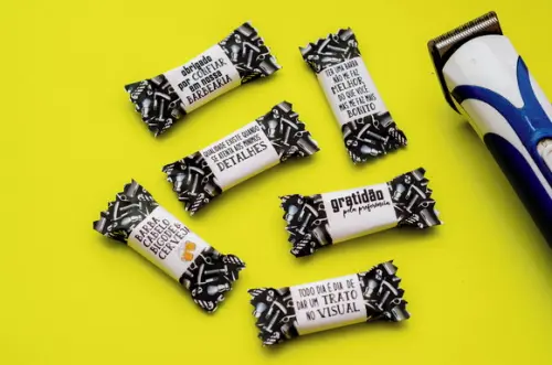 100 Balas Personalizadas - Barbearia
