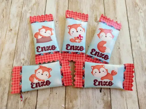 100 Balas Personalizadas - Raposinha