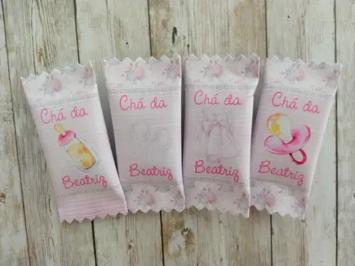 100 Balas Personalizadas - Chá de Bebê