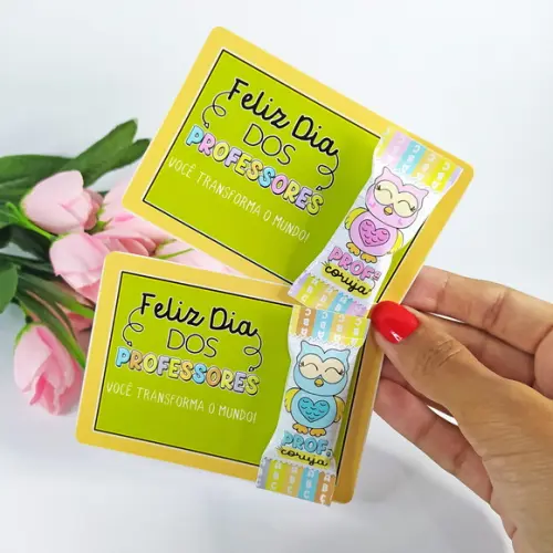 50 Cards/tags com Balas Personalizadas - Dia dos Professores