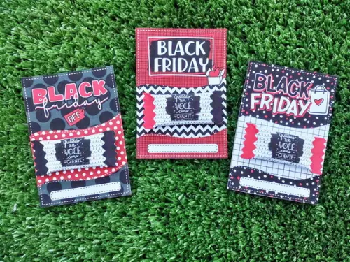 50 Cards/tags com Balas Personalizadas - Black Friday