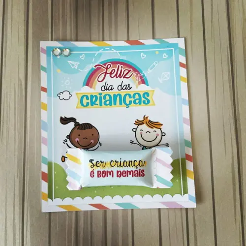 50 Cards/tags com Balas Personalizadas - Dia das Crianças