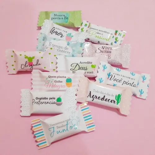 100 Balas Personalizadas - Cactos