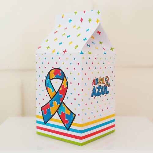 Caixinha Milk Personalizada - Autismo Abril Azul
