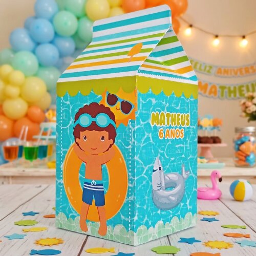 Caixinha Milk Personalizada - Pool Party