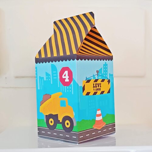 Caixinha Milk Personalizada - Construção Construtor