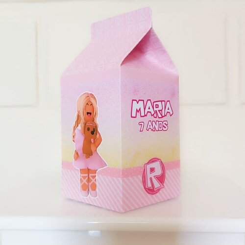 Caixinha Milk Personalizada - Roblox Rosa