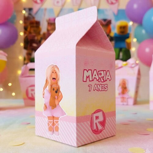 Caixinha Milk Personalizada - Roblox Rosa