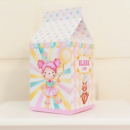Caixinha Milk Personalizada - Circo Rosa