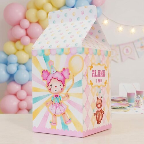 Caixinha Milk Personalizada - Circo Rosa