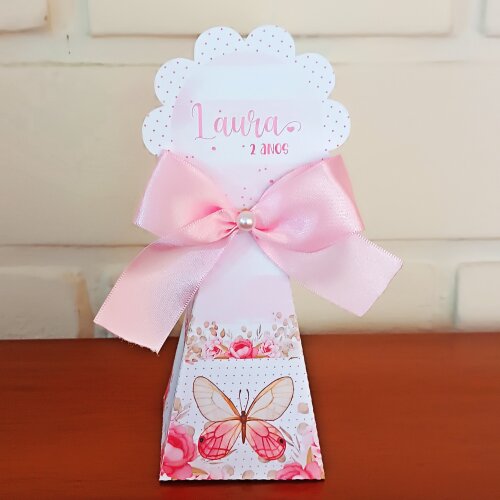 Kit Festa Caixinhas Personalizadas - Borboletas Rosa