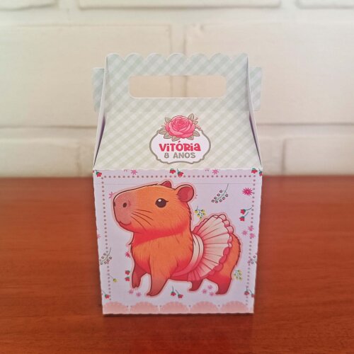Kit Festa Caixinhas Personalizadas - Capivara Bailarina